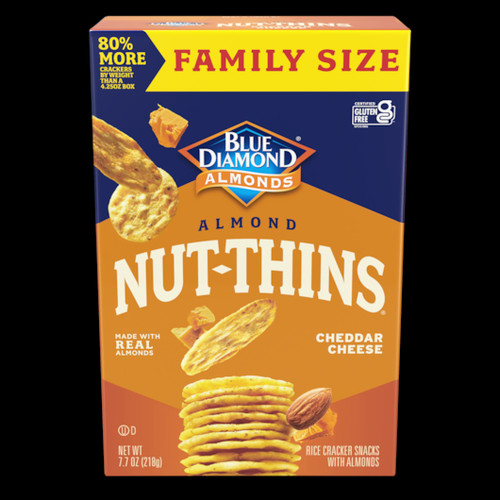 Blue Diamond Nut-Thins Crackers Original Family Size, 7.7 Ounce, 6 Per Case